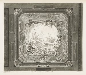 Plafond de peinture, 4e plaat door Juste Aurèle Meissonnier