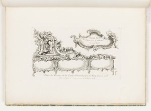 Deel van de versiering van de chronologie van de koning uit 1733 (Oude Testament), pl. 35 in Oeuvre de Juste Aurele Meissonnier