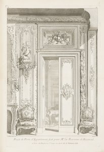 Ontwerp van Deur van Appartement gemaakt voor Mevrouw de Barones de Bezenval; Ontwerp van deur voor Madame de...