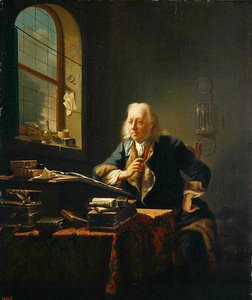 Een Geleerde Zittend aan zijn Bureau
