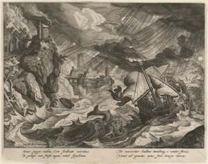 Jona in de Stormachtige Zee Geworpen