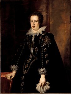 Portret van Claude de Medicis (Claudia de Medici) (1604-1648), vrouw van de Hertog van Urbino Federico della Rovere en daarna Aartshertog Leopold V van Oostenrijk Tirol door Justus Sustermans