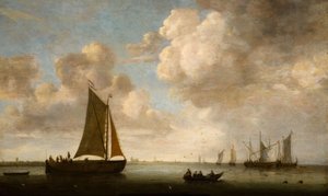 Ver uitzicht op de Nederlandse kust, 1660 door Justus Verwer