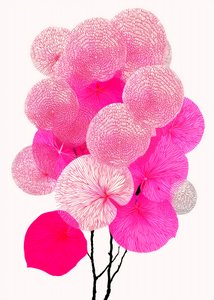 Moderne roze plantenmotieven
