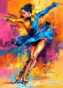 Levendige kunstschaatsster door Justyna Jaszke