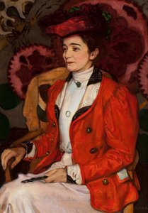 Portret van Iza Axentowicz née Giełgud door Józef Mehoffer