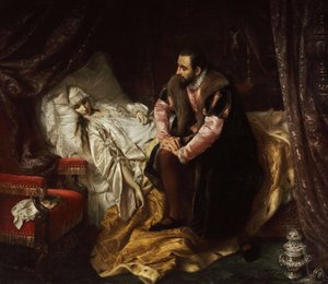 De dood van Barbara Radziwill door Józef Simmler