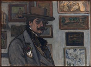 Zelfportret met bruine hoed, 1897 door József Rippl Rónai