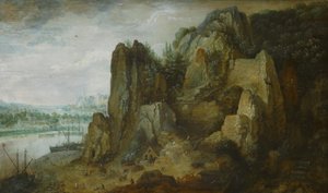 Uitzicht op rotsen, rivierlandschap