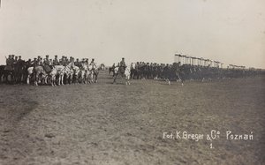 Album "Jack Bosio - Oorlogscampagne 1917-1920": Militaire missie in Polen (Warschau - Posen) maart-april 1919, een paardenbatterij in Posen (Poznan), 03-04/1919 door K. Greger