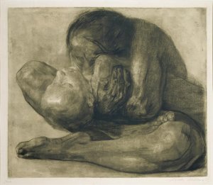 Vrouw met dood kind door Käthe Kollwitz
