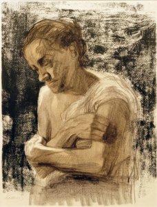Halffiguur van een Vrouw met Gekruiste Armen door Käthe Kollwitz