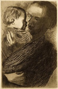 Moeder met kind op de arm door Käthe Kollwitz