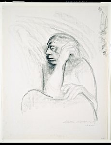 Zelfportret met de hand van de dood, 1924 door Käthe Kollwitz