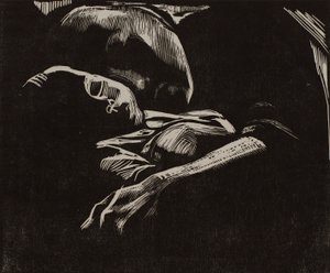 Slapende vrouw met kind door Käthe Kollwitz