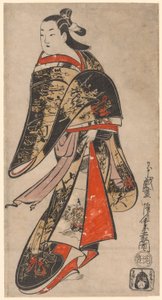 Wandelende Courtisane door Kaigetsudo Anchi