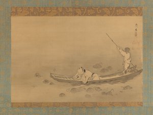 Zhou Maoshu bewondert lotussen, midden 17e eeuw