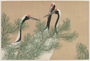 Bloemen van Honderd Werelden: Kraanvogels door Kamisaka Sekka