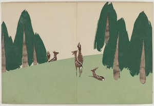 Bloemen van honderd werelden (Momoyogusa): Kasuga-vlakte (Kasugano) door Kamisaka Sekka