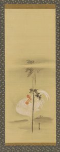 Haan en bamboe, Edo-periode door Kanô Yôboku Tsunenobu