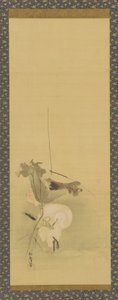 Reiger en lotus, Edo-periode door Kanô Yôboku Tsunenobu