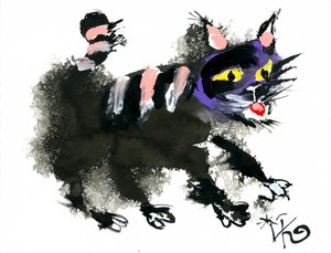 Grappige zwarte kat door Kanat Ibragimov