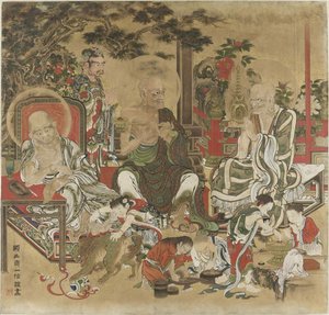 De Zestien Arhats Juroku Rakan door Kano Kazunobu