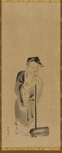 Shide Jittoku, Edo-periode, begin 17e eeuw door Kano Sadanobu