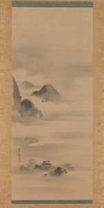 Landschap in maanlicht, na 1662 door Kanō Tan’yū