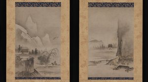 Twee Zichten van de Acht Zichten van de Xiao en Xiang Rivieren, begin 16e eeuw