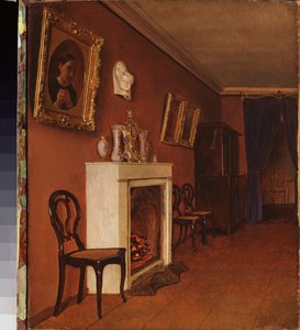 Interieur met een open haard door Kapiton Alekseevich Zelentsov
