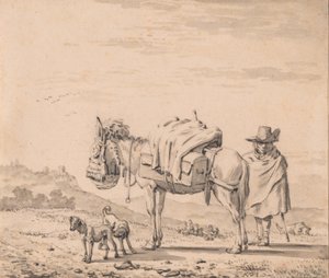 Man met muilezel door Karel Dujardin