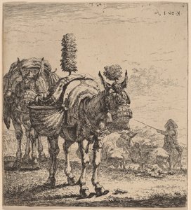 Twee muilezels door Karel Dujardin