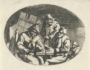Boerengezelschap aan een tafel door Karel Hagenbeek