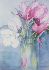 Roze Papegaaitulpen en Marlette door Karen Armitage