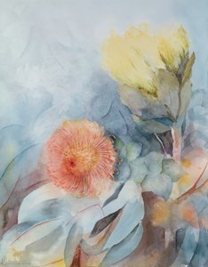 Zuid-Afrikaanse protea door Karen Armitage