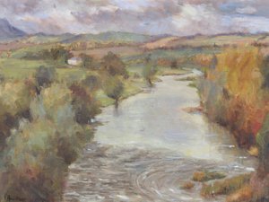 De rivier Tweed, Roxburghshire door Karen Armitage