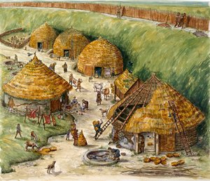Danebury Hill Fort, Hampshire, 2e eeuw v.Chr. door Karen Guffogg