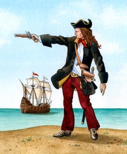 Anne Bonny, ca. 1698, Ierse piraat door Karen Humpage