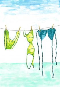 Zomerse zwemkleding drogen door Karen Menzenbach