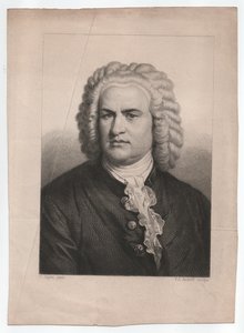 Johann Sebastian Bach (1685-1750) (ca. 1850, gravure) door Karl & Andorff Friedrich August (1819 1875) Jager