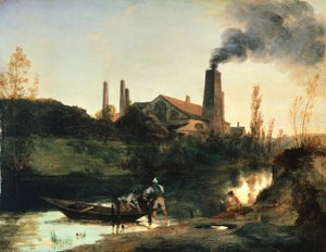 Eberswald molen, circa 1830 door Carl Blechen