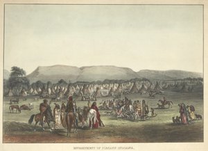 Kampement van Piekann-indianen, uitgegeven 1842