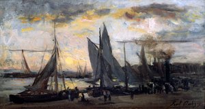 De terugkeer van de vissers, laat 19e eeuw door Karl Daubigny