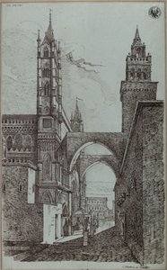 ‘Aanzicht van de kathedraal van Palermo’ door Karl Friedrich Schinkel