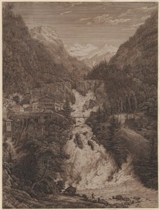 De waterval bij Wildbad Gastein door Karl Friedrich Schinkel