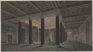 Paleis Orianda op de Krim. Antiek ontwerp. Groot atrium door Karl Friedrich Schinkel
