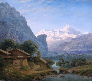 Zicht op de Mont Blanc door Karl Friedrich Schinkel