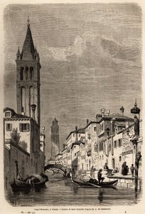 Het Rezonico-kanaal, tekening door Karl Girardet (1813-1871), ter illustratie van Adalbert de Beaumont