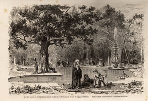 De kief van de vrouwen van het serail in Flamour-Javuzu, in het paleis van Constantinopel (het huidige Istanboel). Gravure in Le tour du monde. door Karl Girardet